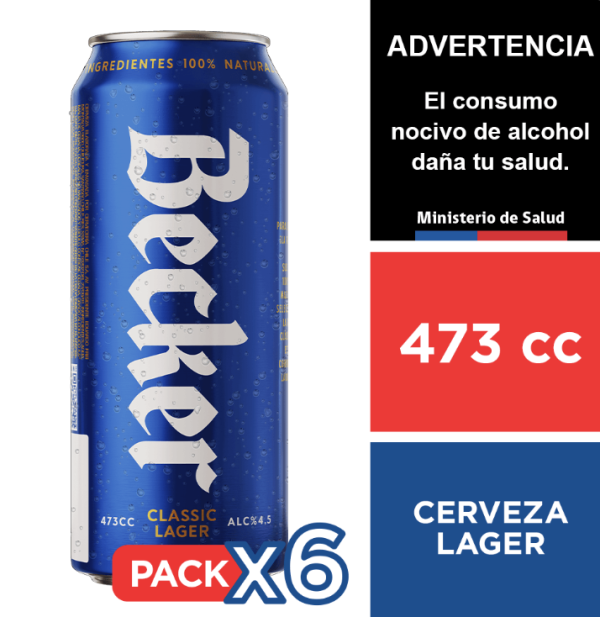 CERVEZA BECKER 4.5G 0.473 6 PACK - Imagen 2
